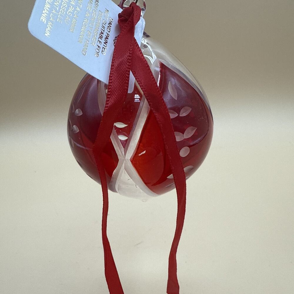 Lenox Crimson Splendor Crystal Red Clear Cut Christmas Ornament